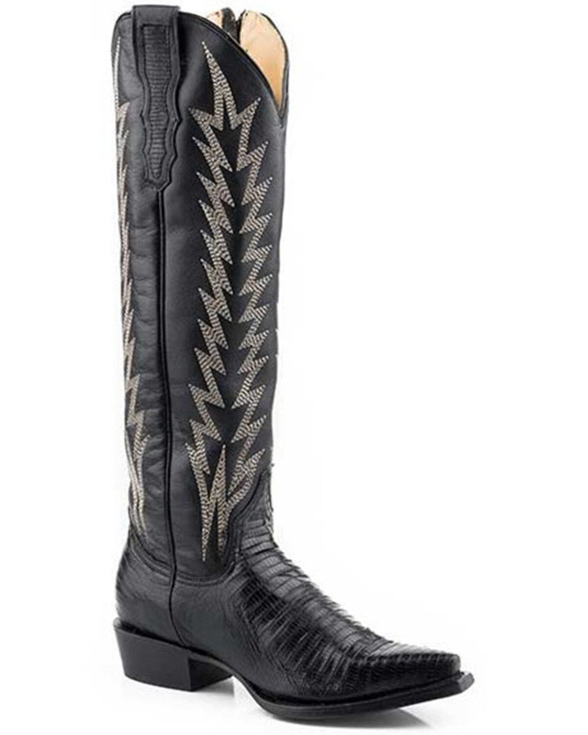 Image #1 - Stetson Women's Talia Exotic Teju Lizard Western Boots - Snip Toe, Black, hi-res