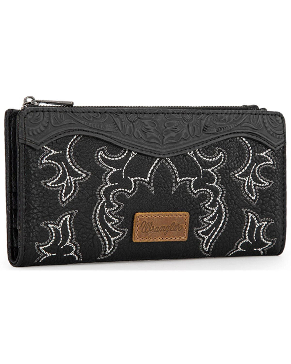 Image #2 - Wrangler Women's Jessie Embroidered Bifold Wallet, Black, hi-res