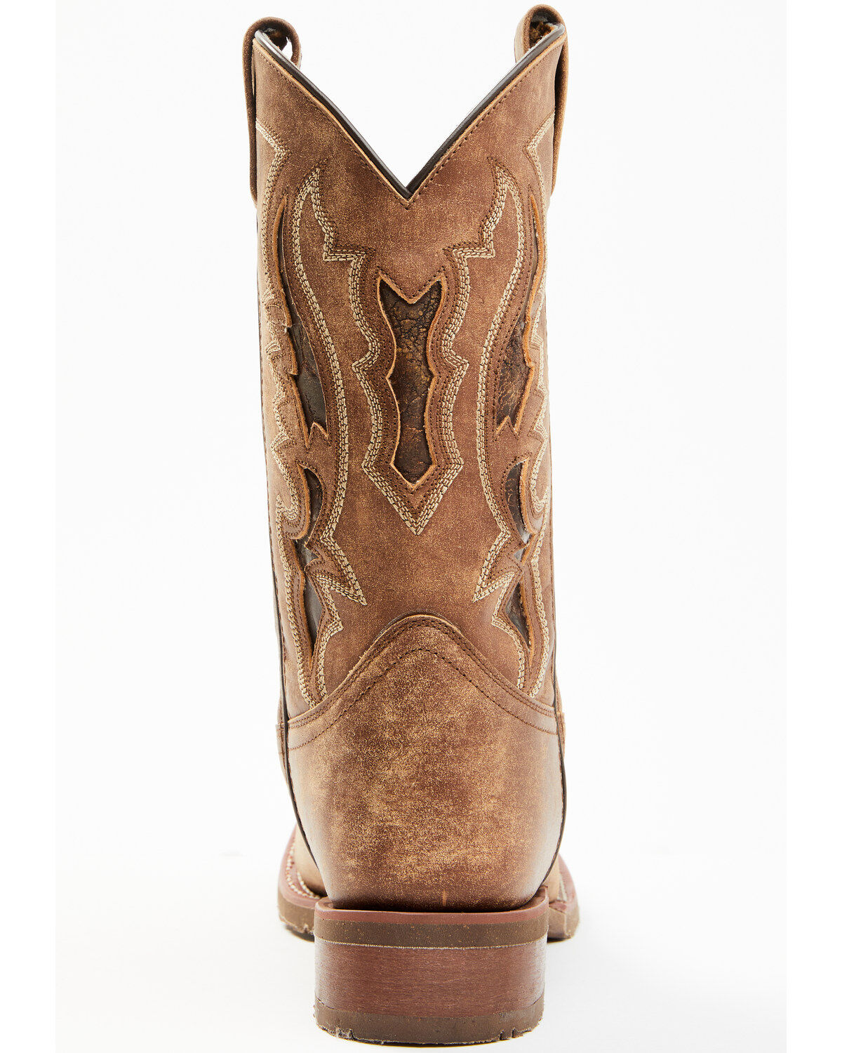 Image #5 - Laredo Men's Distressed Leather Performance Western Boots - Broad Square Toe, Tan, hi-res