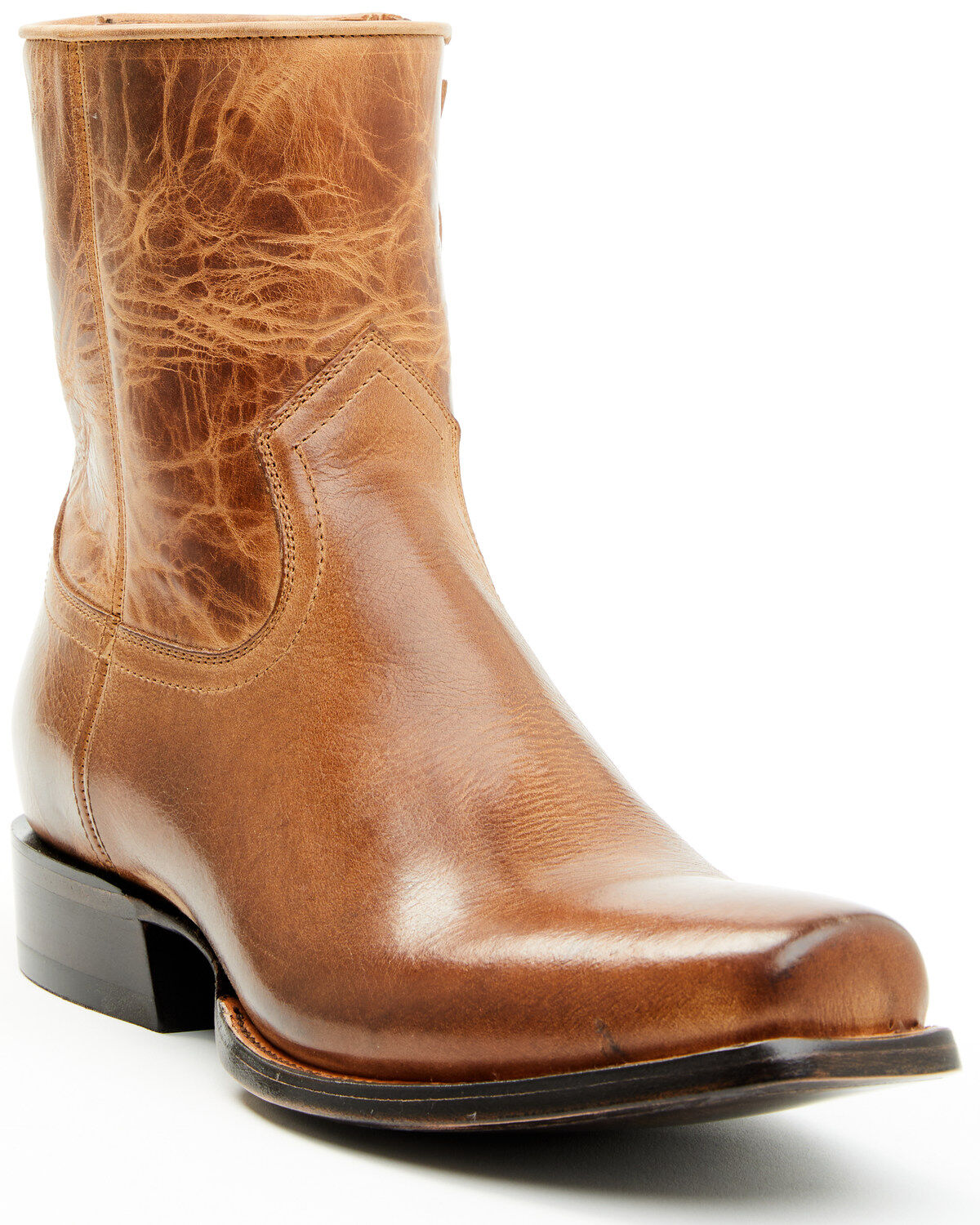 Image #1 - Moonshine Spirit&reg; Men's 8" Pancho Zipper Western Boots - Square Toe, Brown, hi-res