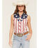 Image #1 - Rock & Roll Denim Women's Americana Sleeveless Snap Stretch Western Shirt, Multi, hi-res