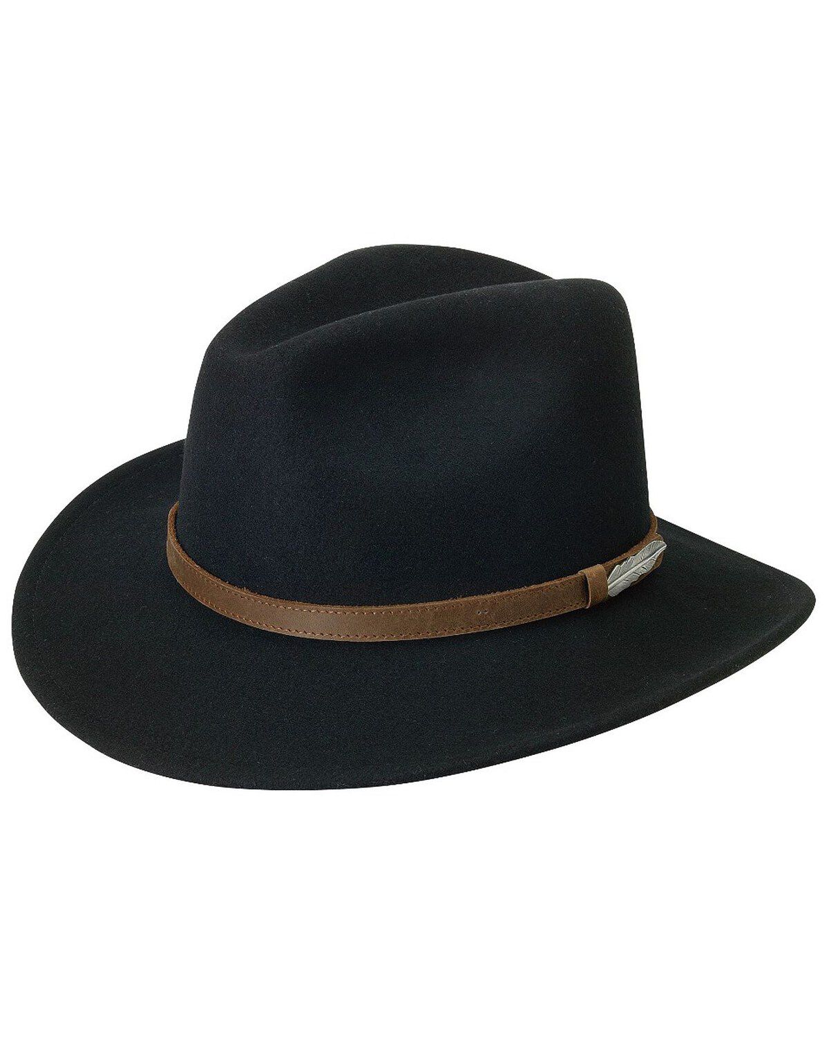 Image #1 - Black Creek Men's Crushable Felt Western Fashion Hat, Black, hi-res