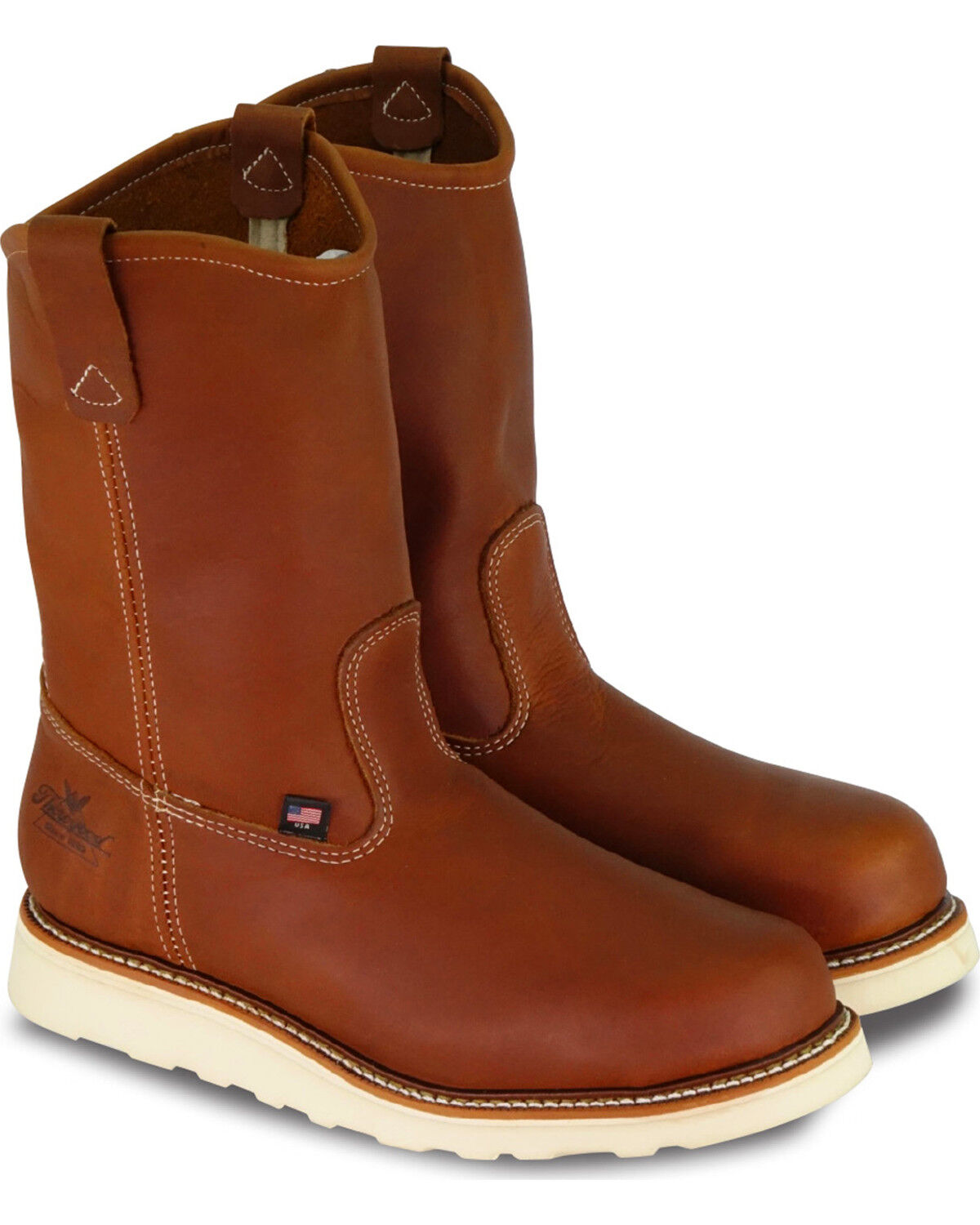 Image #1 - Thorogood Men's American Heritage Wedge Wellington Work Boots - Steel Toe, Brown, hi-res