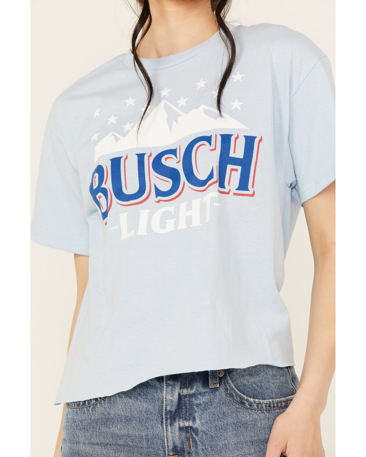Image #3 - Brew City Beer Gear Women's Busch Cropped Graphic Tee, Light Blue, hi-res