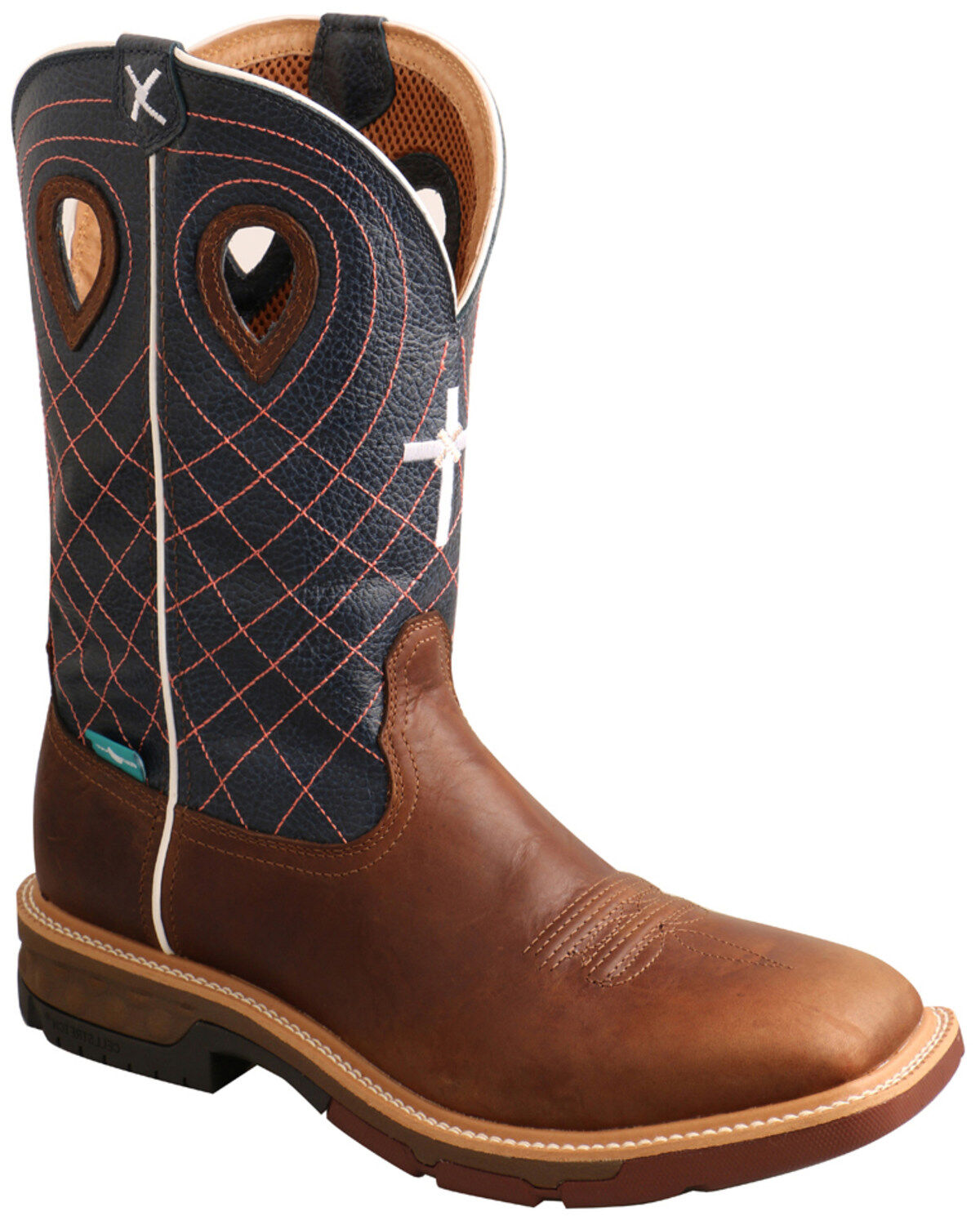Image #1 - Twisted X Men's Waterproof CellStretch Western Work Boots - Soft Toe, Brown, hi-res