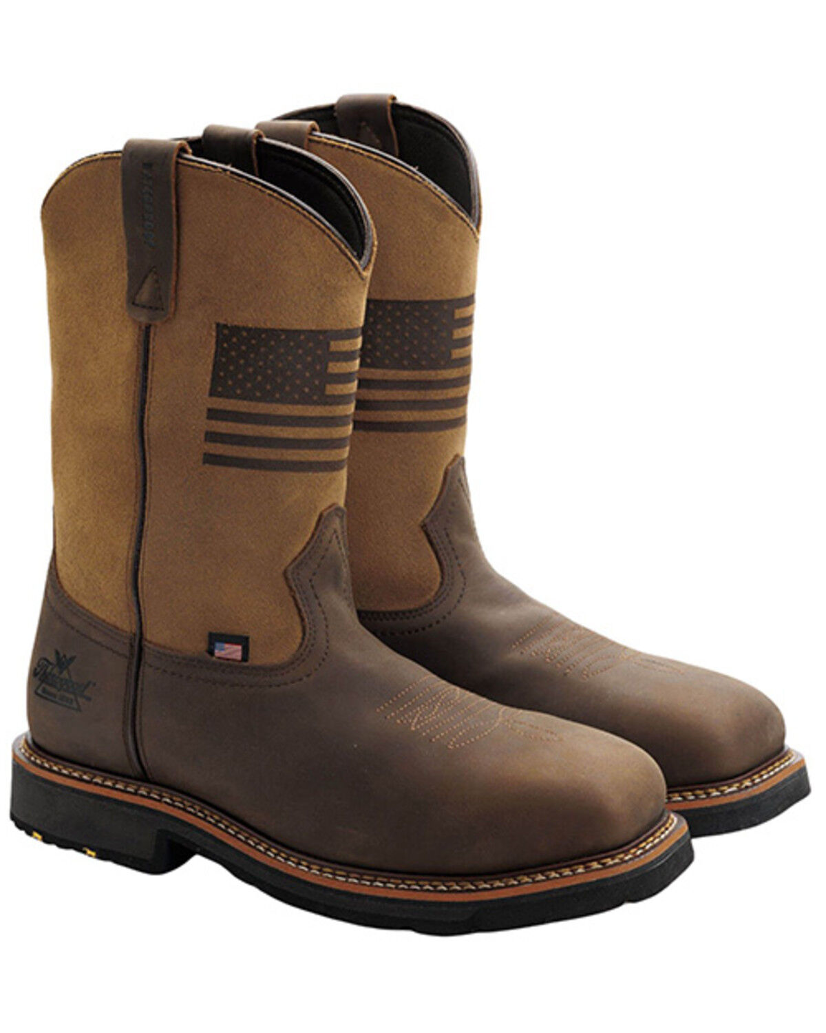 Thorogood Men's 11" USA Waterproof Wellington Work Boots - Composite Toe, Brown, hi-res