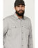 Image #2 - Hawx Men's All Out Woven Solid Long Sleeve Snap Work Shirt - Big , Grey, hi-res