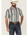 Image #1 - RANK 45&reg; Men's Buffalo Southwestern Striped Print Short Sleeve Button-Down Stretch Western Shirt, White, hi-res