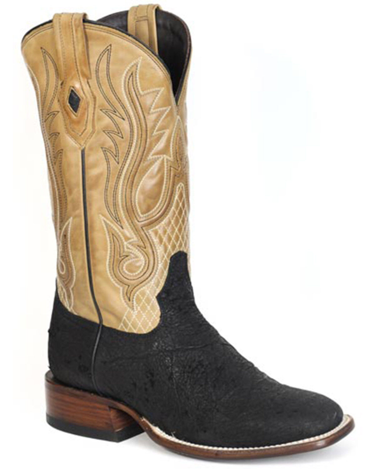 Stetson Men's Thunder Exotic Elephant Western Boots - Broad Square Toe, Black, hi-res