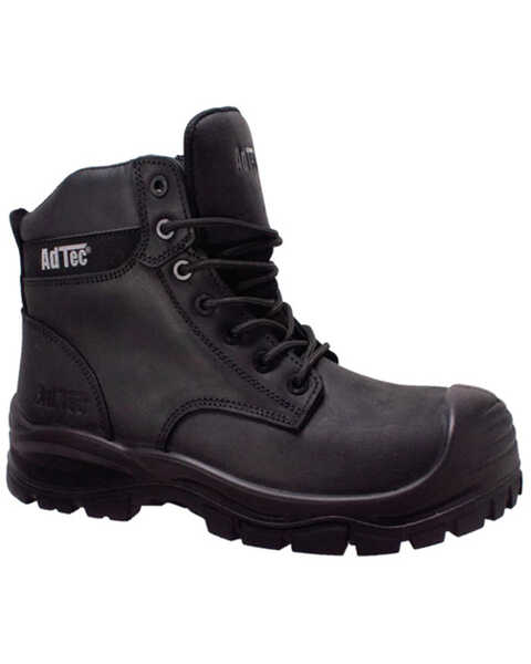 AdTec Men's 6" Waterproof Work Boots - Composite Toe , Black, hi-res