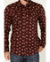 Image #3 - Moonshine Spirit&reg; Men's Nightmare Paisley Print Long Sleeve Snap Western Shirt, Burgundy, hi-res