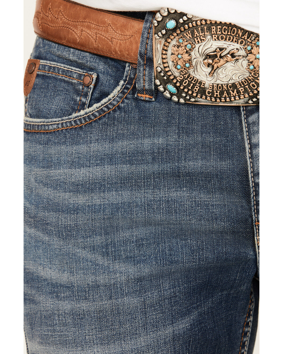 Image #2 - Moonshine Spirit&reg; Men's Cantina Wash Decker Slim Straight Stretch Denim Jeans, Medium Wash, hi-res