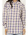 Image #3 - Wrangler Women's Balloon Sleeve Plaid Print Snap Western Shirt, Medium Wash, hi-res
