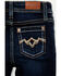 Image #4 - Shyanne Toddler Girls' Tulsa Dark Wash Bootcut Comfort Stretch Denim Riding Jeans , Dark Wash, hi-res