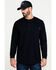 Image #1 - Hawx Men's FR Solid Long Sleeve Pocket Henley Work Shirt - Big, Navy, hi-res