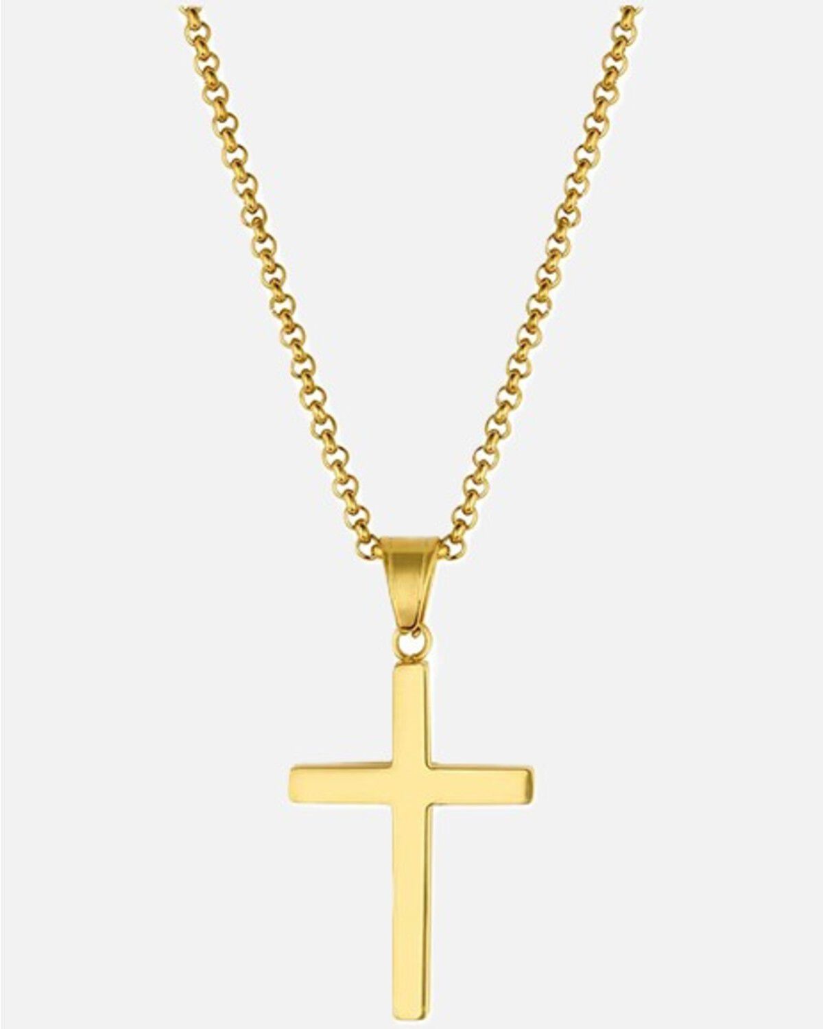 Image #1 - Montana Silversmiths Men's The Guardian Cross Necklace, Silver, hi-res