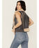 Image #4 - Cleo + Wolf Women's Charles Sherpa Bonded Faux Leather Vest, Charcoal, hi-res