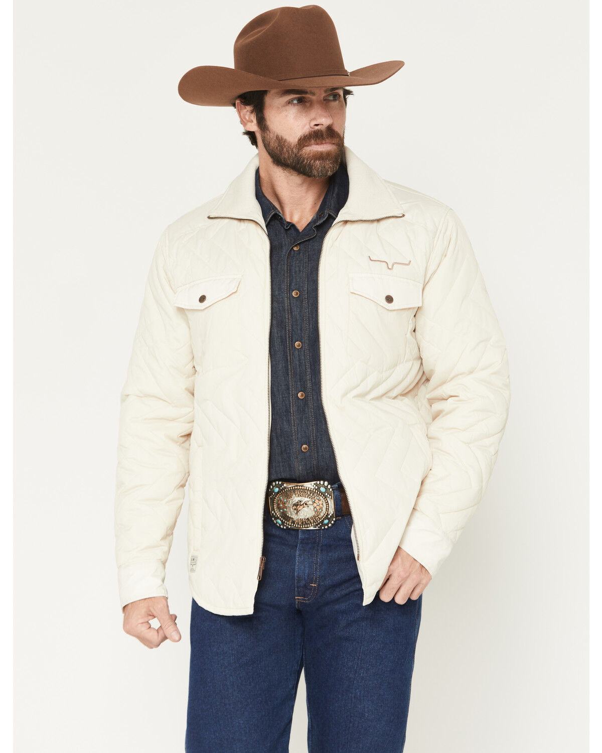Image #1 - Kimes Ranch Men's Skink Quilted Jacket, Cream, hi-res