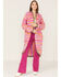 Image #1 - Free People Women's Pink Tiger Knit Duster, Pink, hi-res
