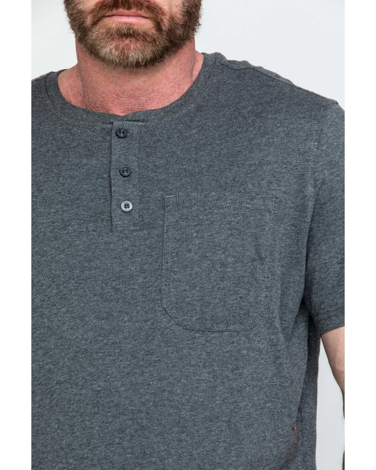 Image #4 - Hawx Men's Pocket Henley Short Sleeve Work T-Shirt - Tall, Charcoal, hi-res