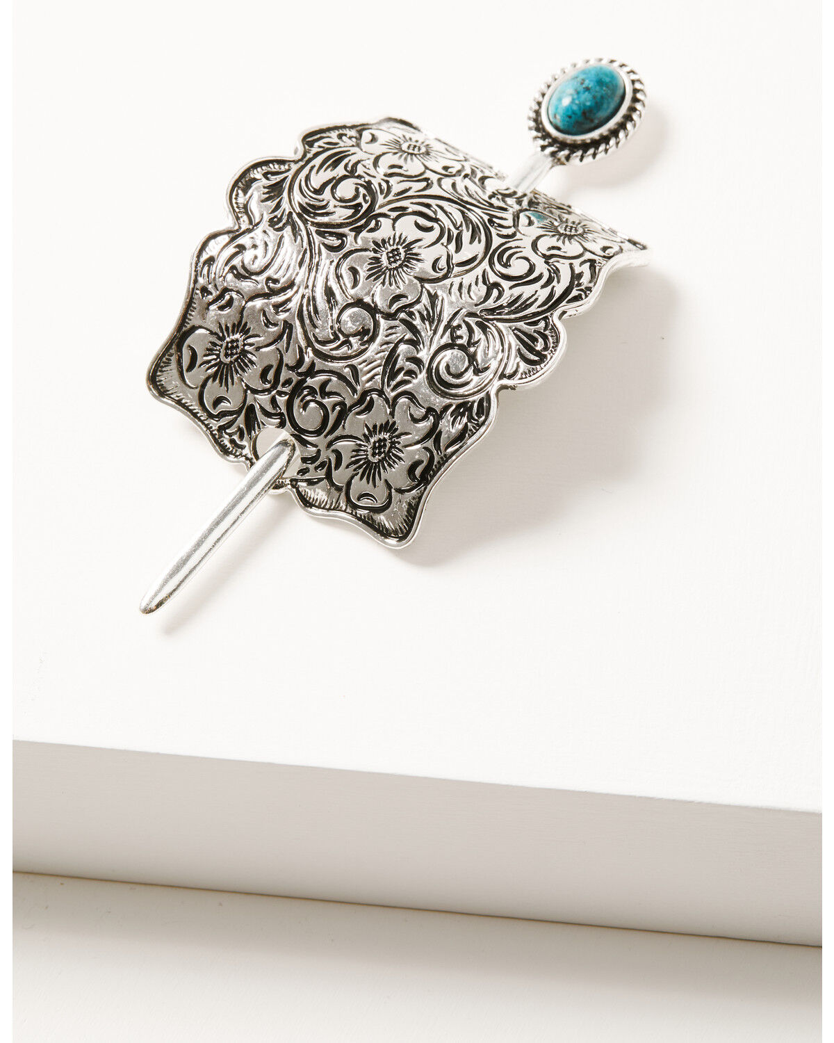 Shyanne Women's American Heritage Stamped Silver Ponytail Hair Pin, Silver, hi-res