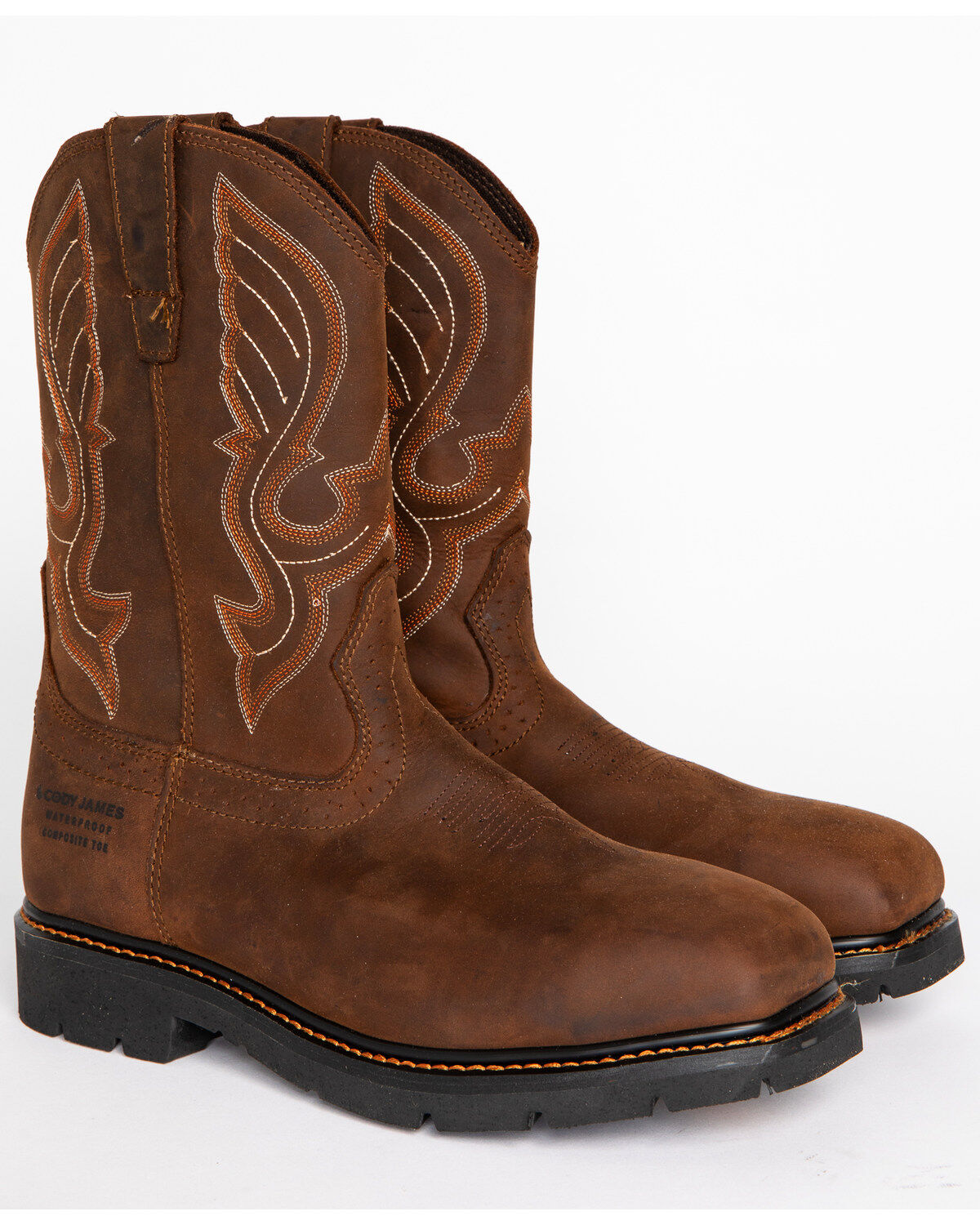 Cody James&reg; Men's Waterproof Composite Toe Pull On Work Boots, Brown, hi-res