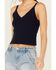 Image #3 - Cleo + Wolf Women's Abbie Sweater Tank , Navy, hi-res