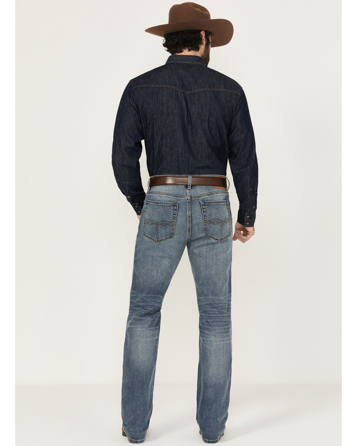 Image #3 - Blue Ranchwear Men's Dorado Wash Bronson Slim Straight Stretch Denim Jeans, Medium Wash, hi-res