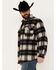 Image #2 - Dakota Grizzly Men's Plaid Print Burke Wool Sherpa Lined Zip Jacket, Black, hi-res