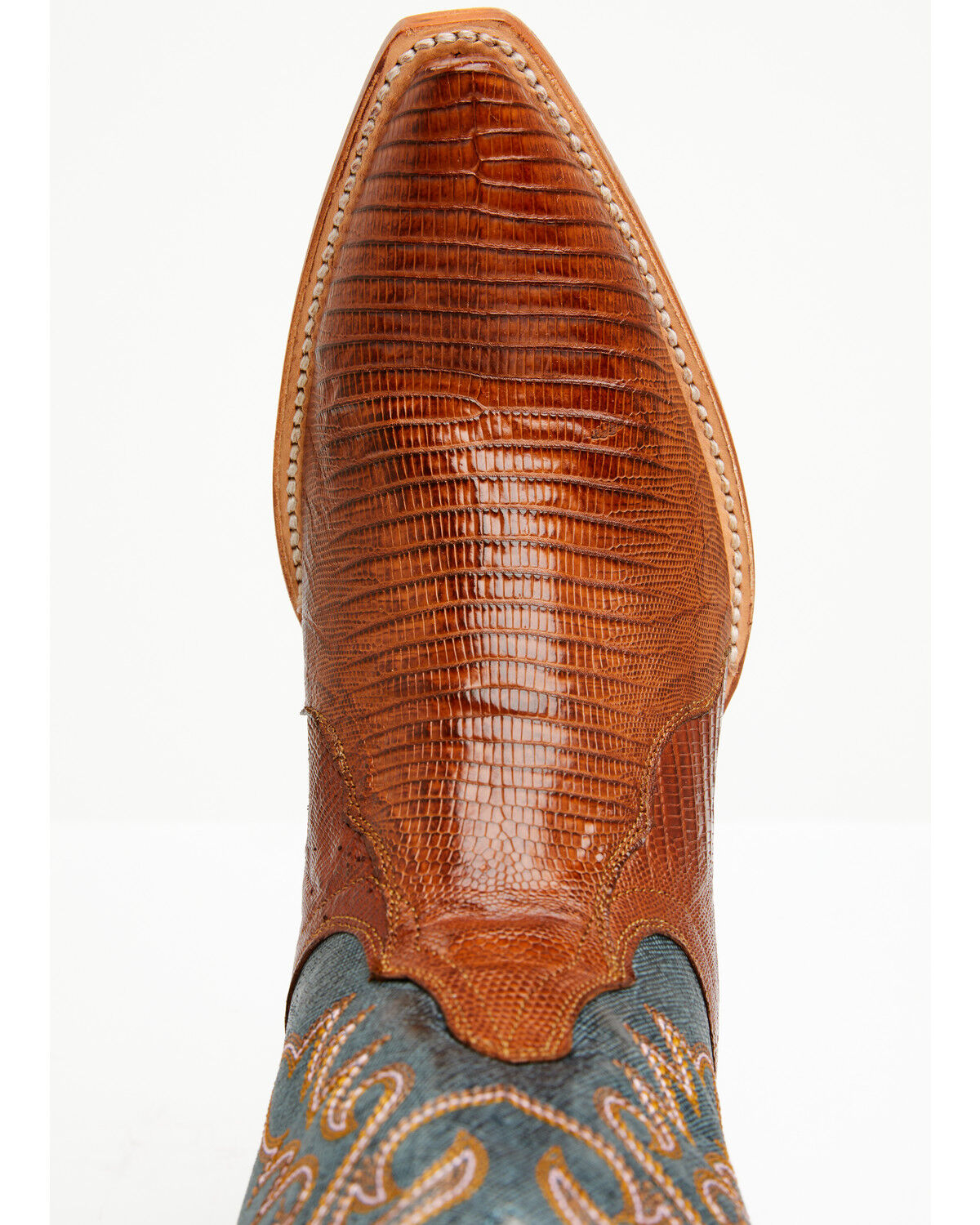 Image #6 - Dan Post Women's Exotic Teju Lizard Western Boots - Snip Toe, Tan, hi-res