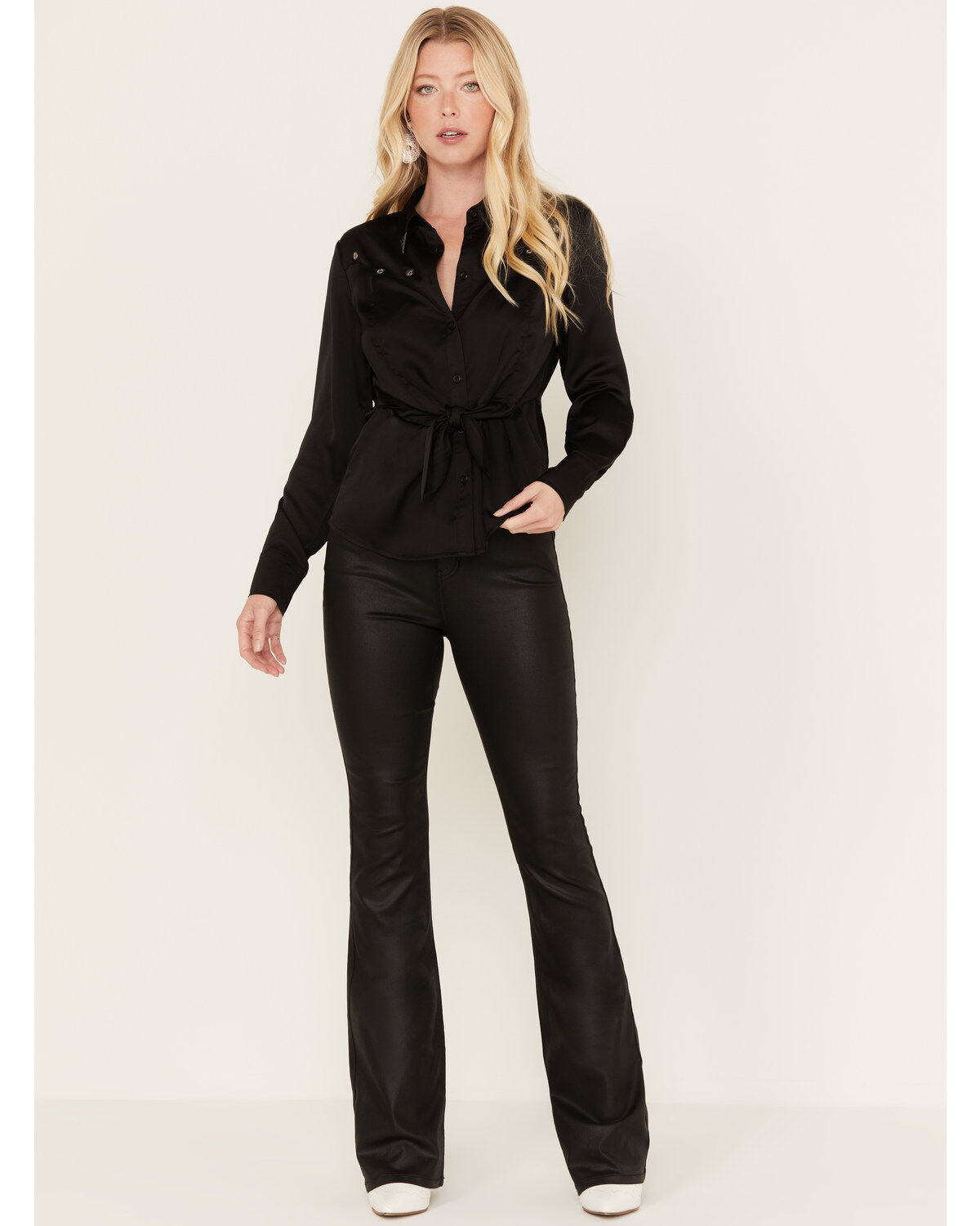Image #1 - Idyllwind Women's Jayme Coated High Risin Bootcut Jeans, Black, hi-res