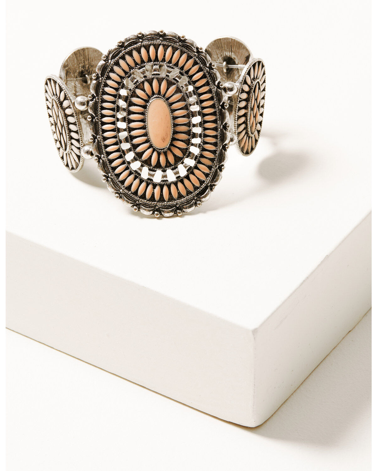 Image #1 - Prime Time Women's Pink Statement Bracelet, Silver, hi-res