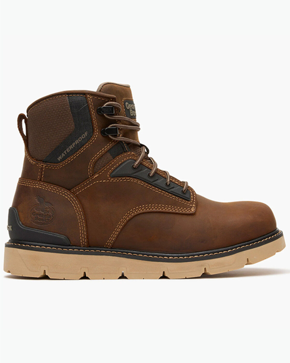 Image #2 - Georgia Boot Men's 6" Carbon Flex Waterproof Work Boots - Soft Toe, Brown, hi-res