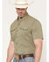 Image #2 - Ariat Men's VentTEK&trade; Solid Short Sleeve Snap Performance Shirt, Olive, hi-res