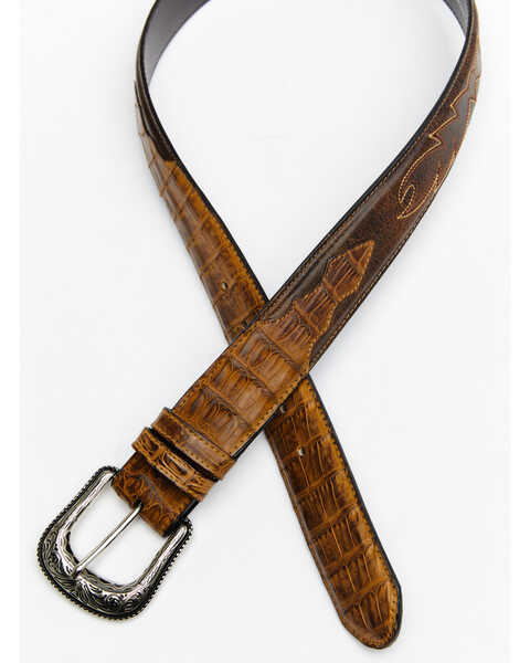 Image #2 - Cody James Men's Caiman Embroidered Belt, Brown, hi-res