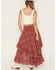Image #3 - Cleo + Wolf Women's Plaid Print High Low Ruffle Midi Skirt, Rose, hi-res