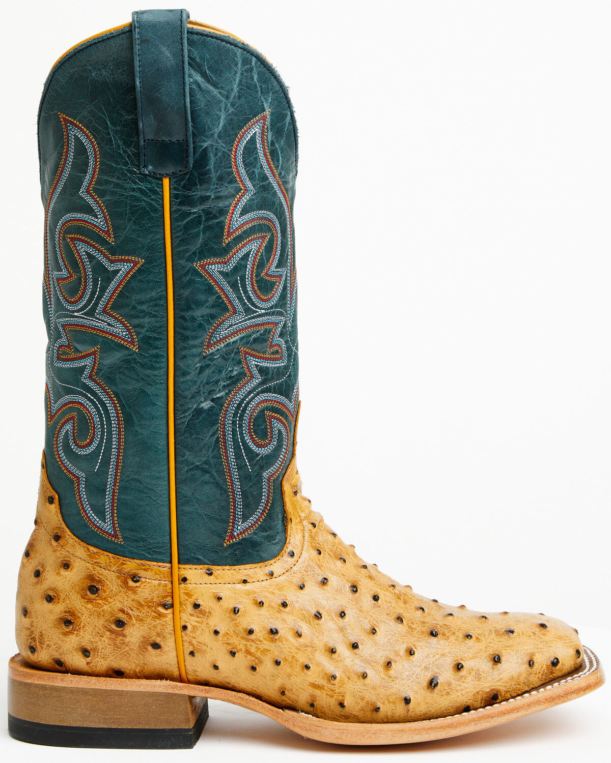 Image #2 - Horse Power Men's Saddle Ranch Ostrich Print Tall Western Boots - Broad Square Toe, Tan, hi-res