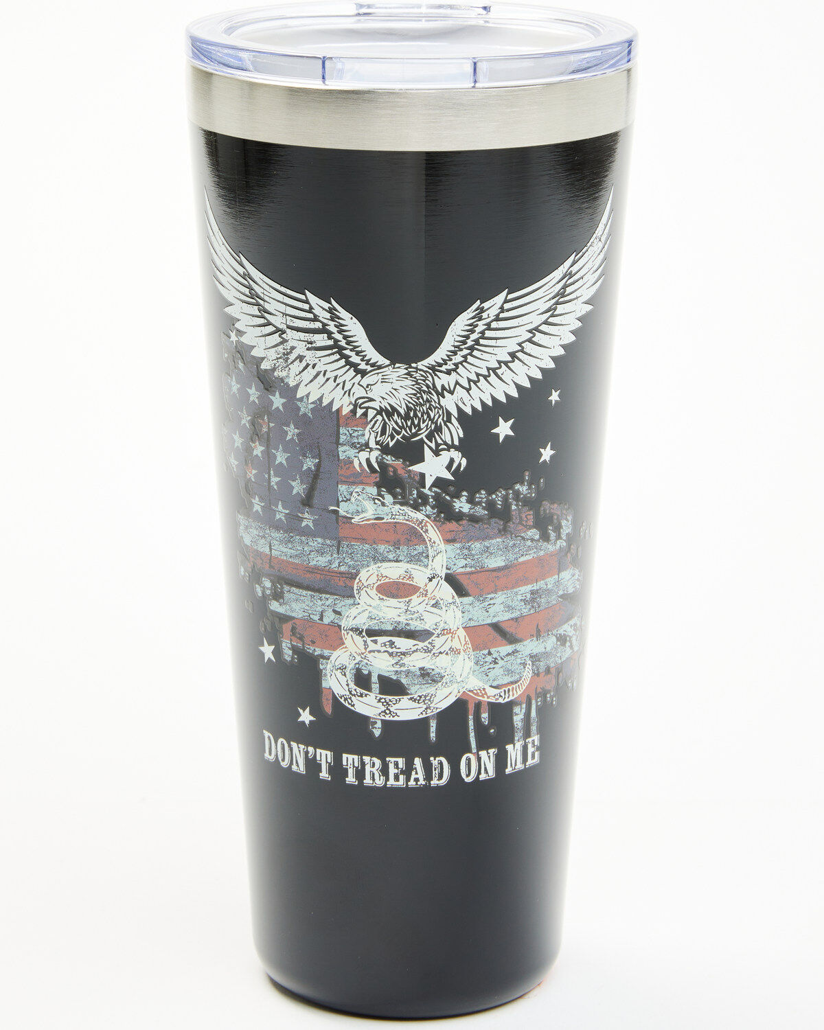 Image #1 - Boot Barn Don't Tread On Me 32oz Tumbler, Black, hi-res