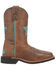 Image #2 - Dan Post Girls' Shoot For The Stars Western Boots - Square Toe, Brown, hi-res