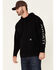 Image #1 - Ariat Men's Black Rebar Roughneck Back Graphic Hooded Work Sweatshirt , Black/orange, hi-res