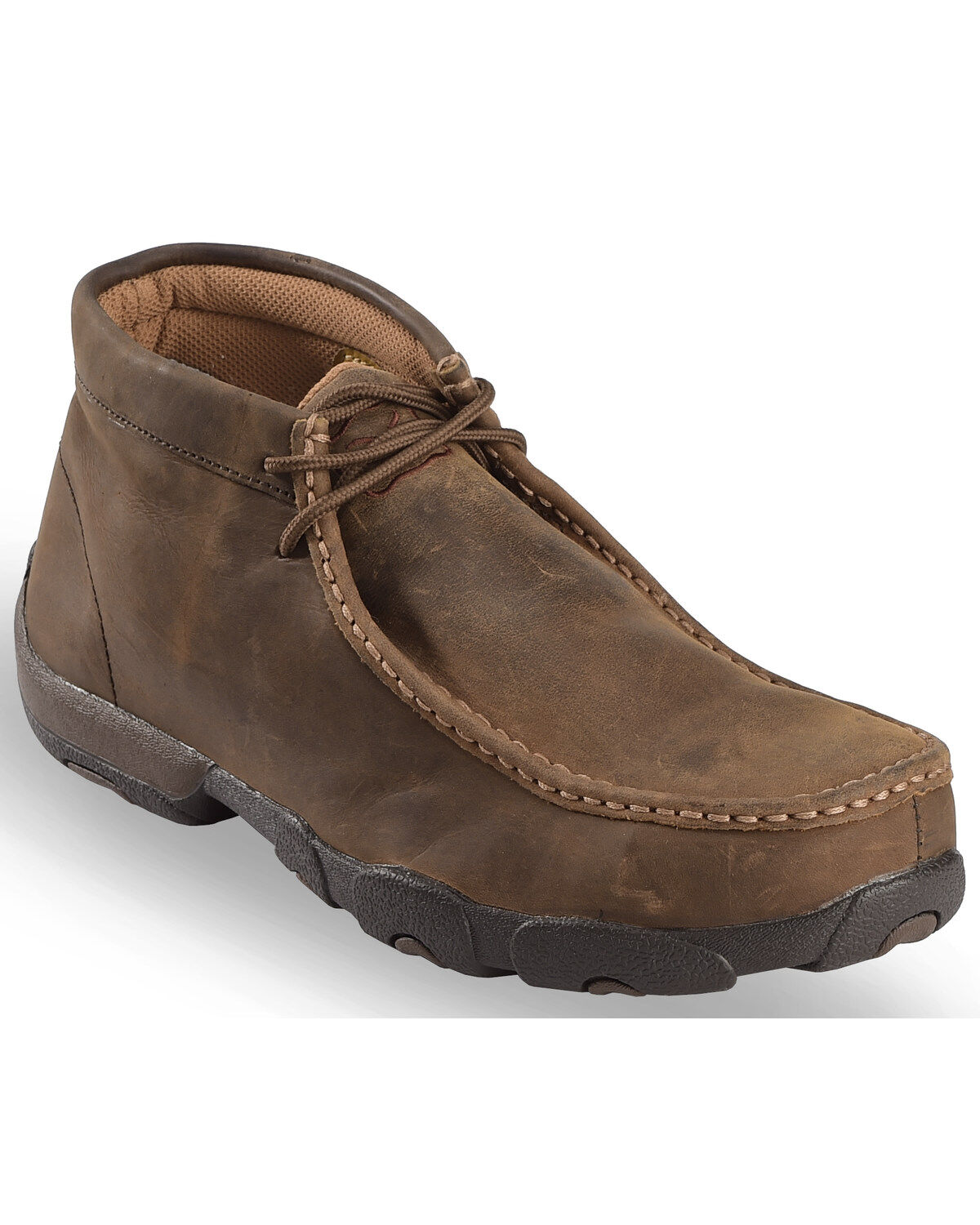Twisted X Men's Driving Mocs Steel Toe Lace-Up Work Shoes, Brown, hi-res