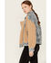 Image #2 - Miss Me Women's Fleece Moto Jacket , Lt Brown, hi-res