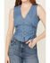 Image #3 - Scully Women's Tie Side Denim Vest , Blue, hi-res