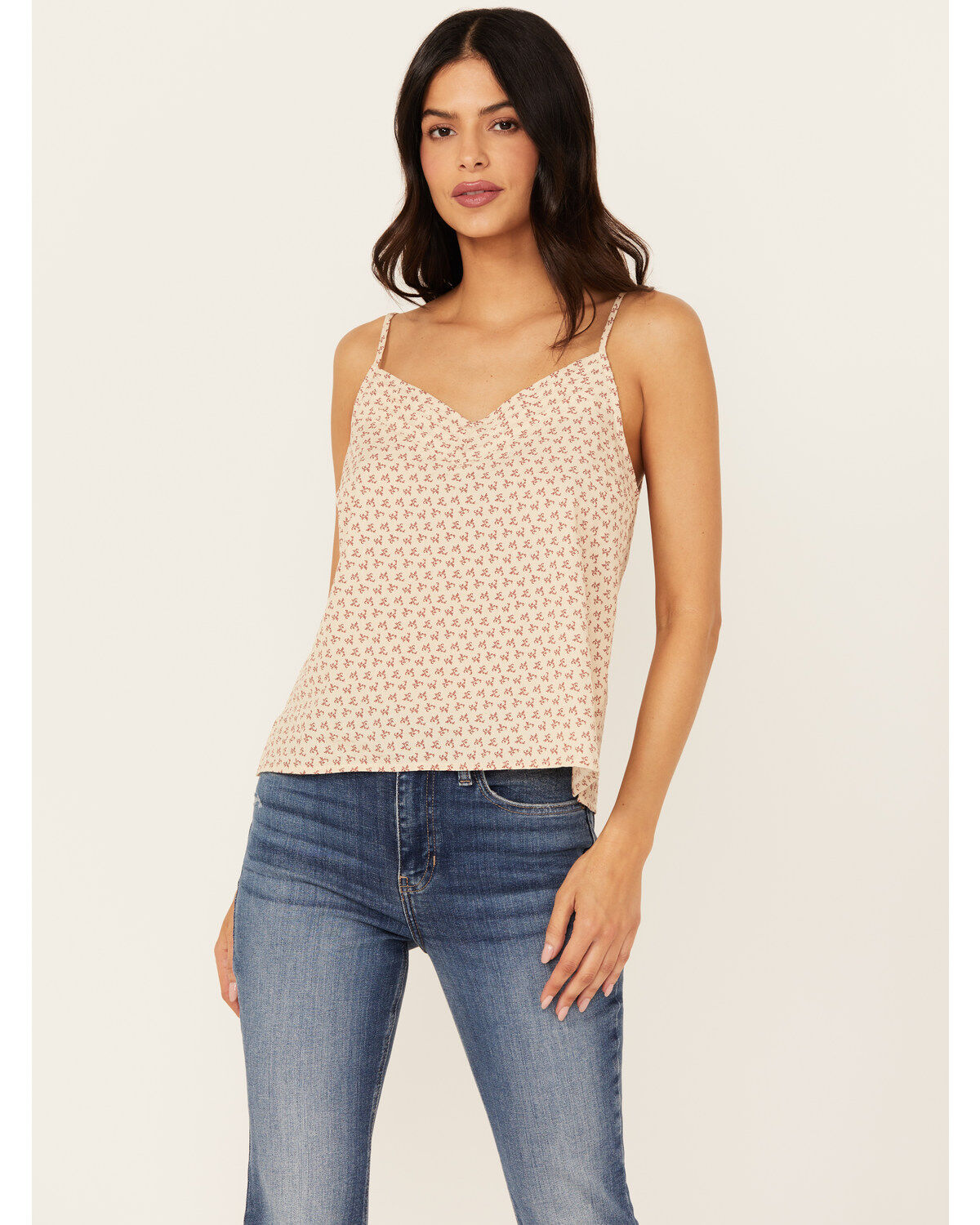 Cleo + Wolf Women's Barbara Floral Printed Sleeveless Cami, Cream, hi-res