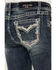 Image #2 - Grace in LA Girls' Medium Wash Stretch Bootcut Jeans, Medium Wash, hi-res