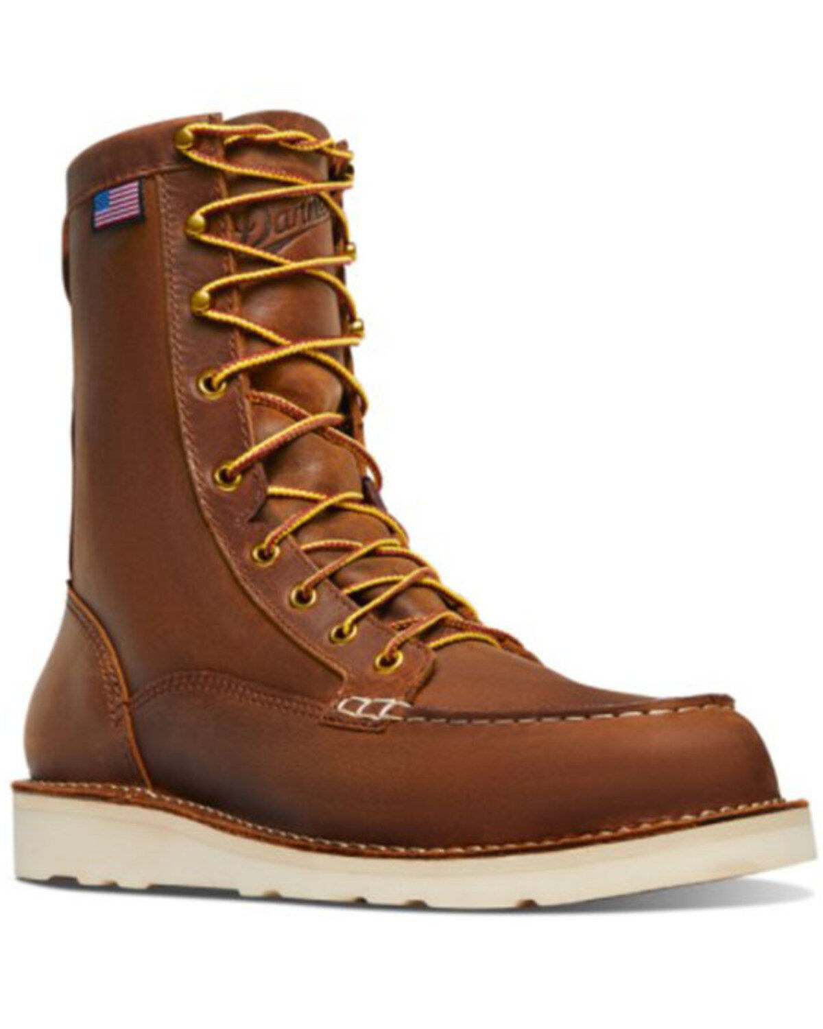 Danner Men's Bull Run Lace-Up Work Boots - Soft Toe, Brown, hi-res