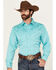 Image #1 - Scully Men's Gunfighter Long Sleeve Snap Western Shirt - Big, Turquoise, hi-res