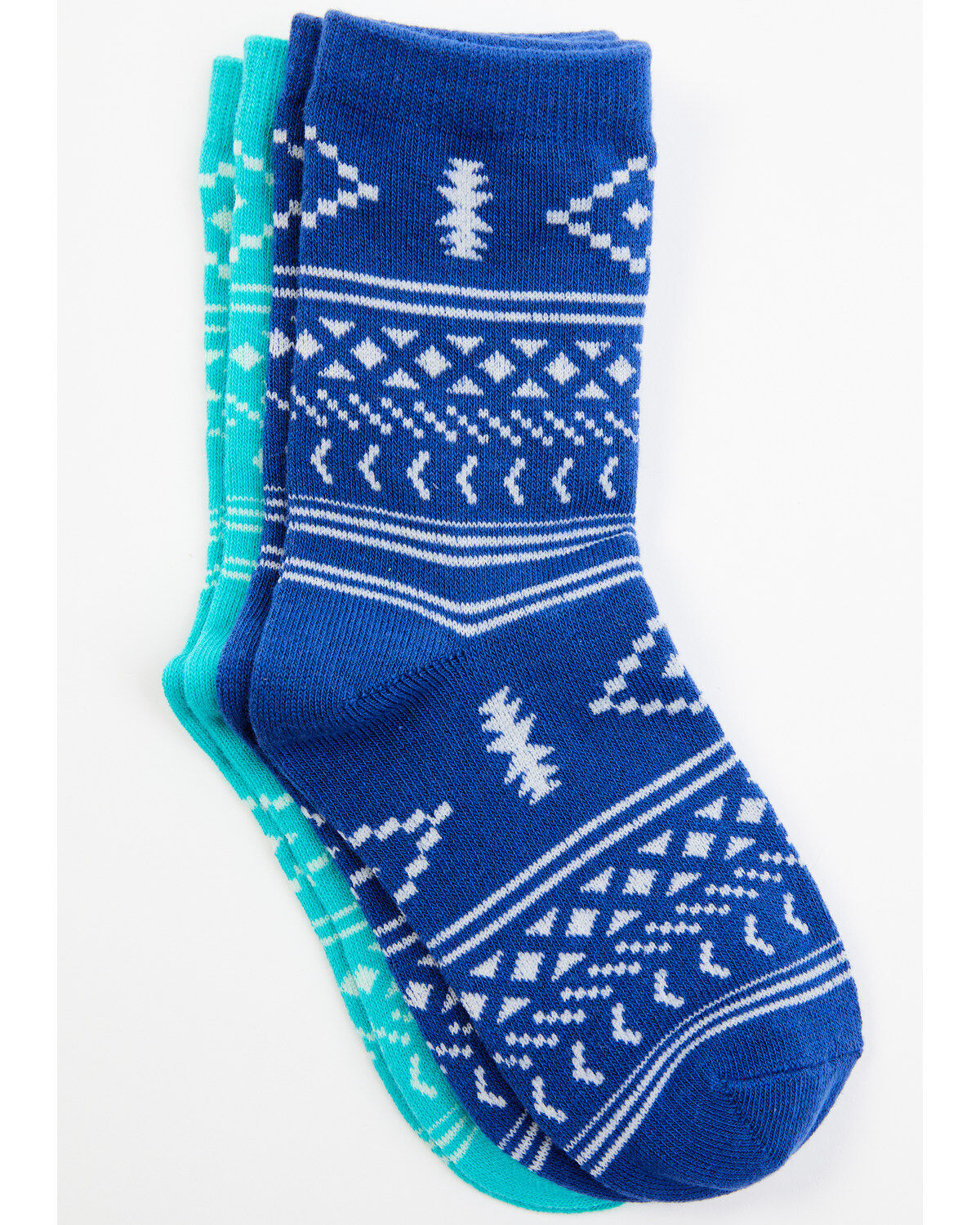 Image #2 - RANK 45&reg; Girls' Southwestern Print Crew Socks - 2-Pack, Multi, hi-res