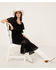 Image #1 - Beyond The Radar Women's Lace Off The Shoulder Midi Dress , Black, hi-res