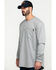 Image #3 - Hawx Men's FR Solid Gray Long Sleeve Pocket Henley Work Shirt - Big, Silver, hi-res